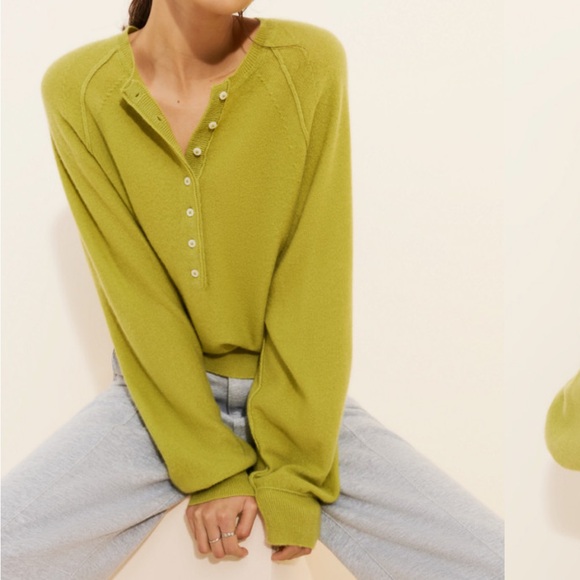 Free People Sweaters - Free People Lime Green Crew Neck Sweater